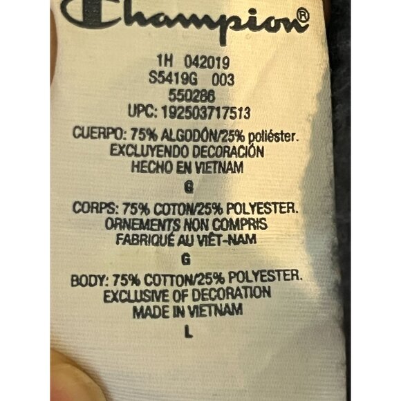 Retro Champion Sweatshirt Black L Graphic Classic Preppy Active Sporty Colorful - Picture 10 of 11